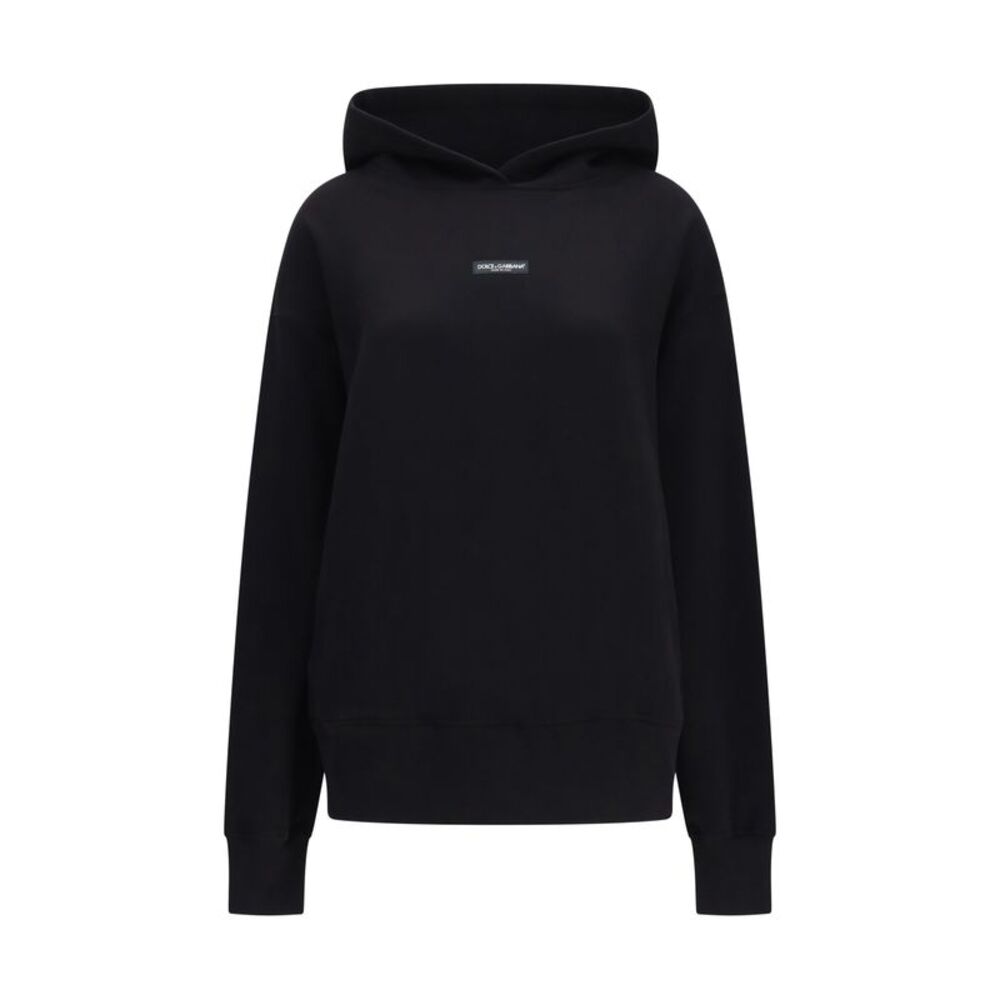 Dolce & Gabbana Women Cotton Hooded Sweatshirt With Logo Patch